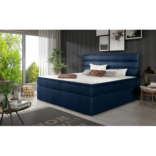 Continental lova su patalynės dėže Softy 160X200, mėlyna, audinys Monolith 77