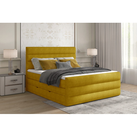 Continental lova su patalynės dėže Cande 160x200, geltona, audinys Omega 68