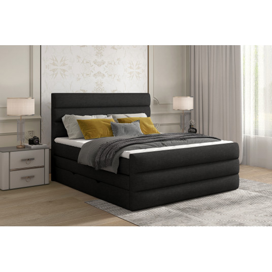  Continental lova su patalynės dėže Cande 180x200, juoda, audinys Sawana 14 
