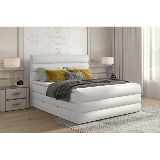 Continental lova su patalynės dėže Cande 160x200, balta, audinys Soft 17