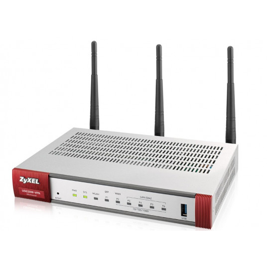  Zyxel USG20W-VPN-EU0101F belaidis maršrutizatorius Gigabitinis eternetas Dviguba juosta (2,4 GHz / 5 GHz) 4G Pilka, Raudona 