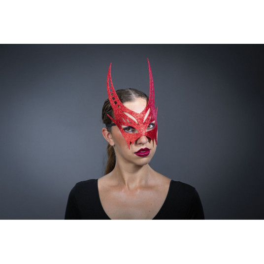  Blizganti velnio kaukė, raudona 