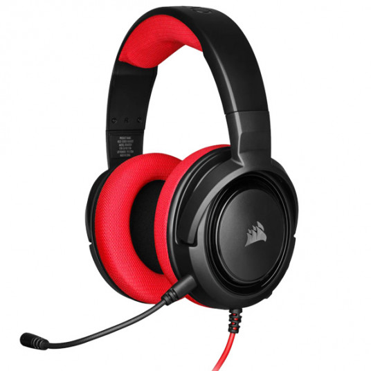  Ausinės Corsair HS35 Carbon Stereo, PC/Console, Wired, Red 