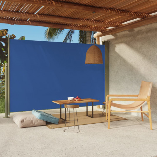 Ištraukiama šoninė kiemo pertvara, mėlynos spalvos, 200x300cm