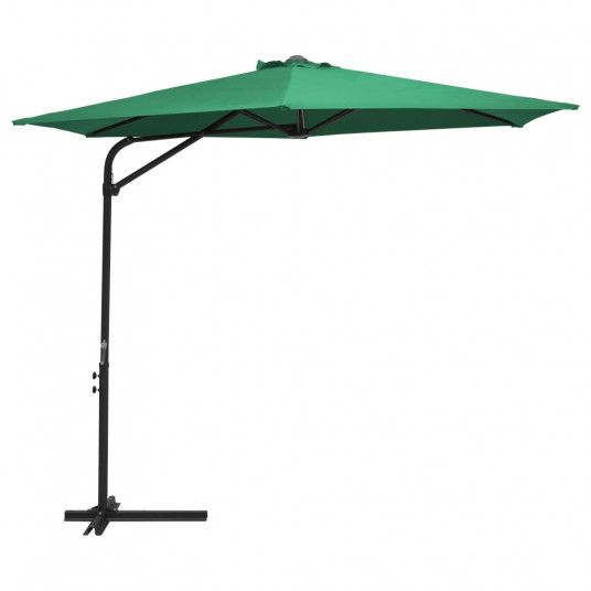 Lauko skėtis su plieniniu stulpu, žalios spalvos, 300cm