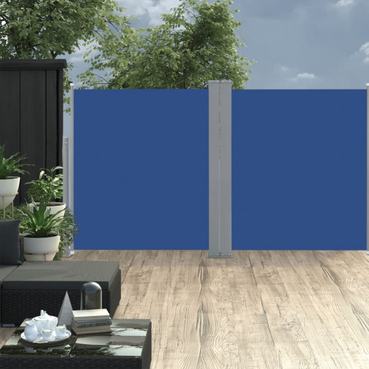 Ištraukiama šoninė pertvara, mėlynos spalvos, 140x600cm
