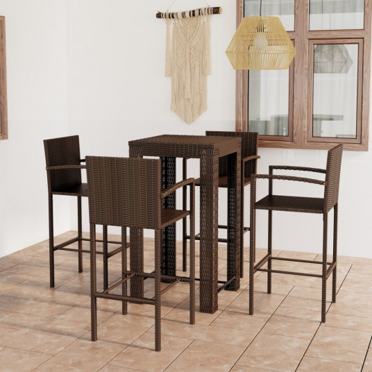  Lauko komplektas su porankiais, 5 dalių, rudas, poliratanas 