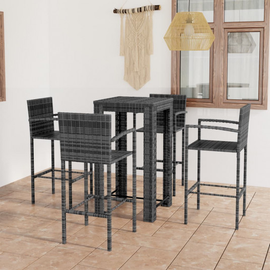  Lauko komplektas su porankiais, 5 dalių, pilkas, poliratanas 