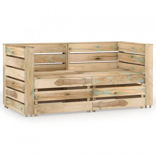 Dvivietė sodo sofa, žaliai impregnuota pušies mediena