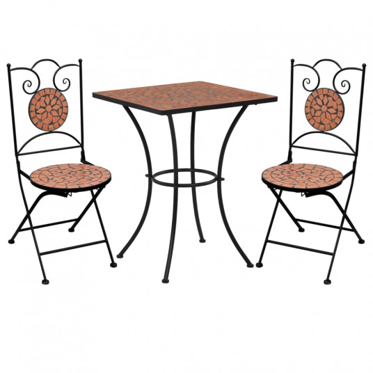Bistro baldų komplektas, 3d., terakotos, keramika, mozaika