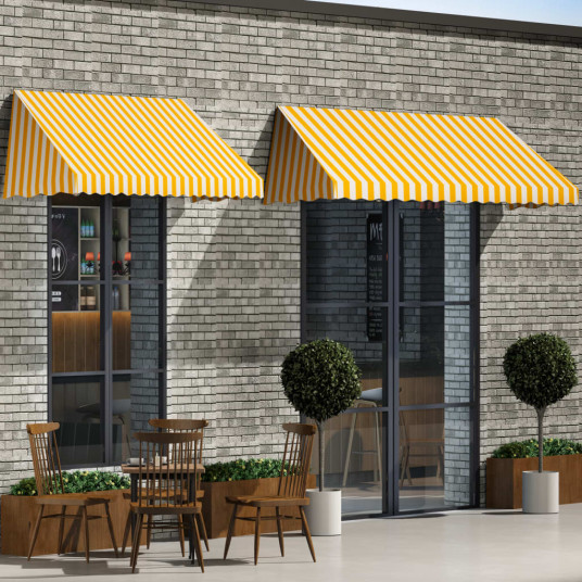  Bistro markizė, oranžinės ir baltos spalvos, 400x120cm 