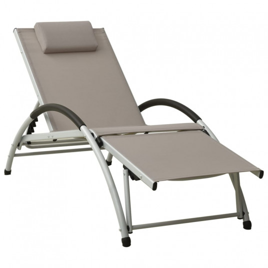 310531 Sun Lounger with Pillow Textilene Taupe