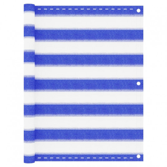 Balkono pertvara, mėlynos ir baltos spalvos, 75x300cm, HDPE