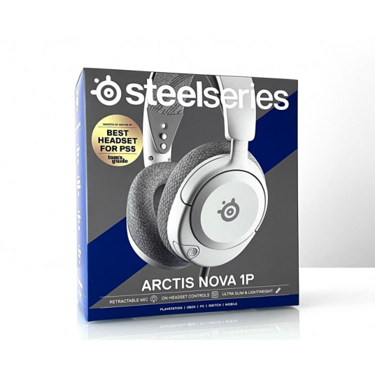 Žaidimų ausinės SteelSeries Arctis Nova 1P White 61612