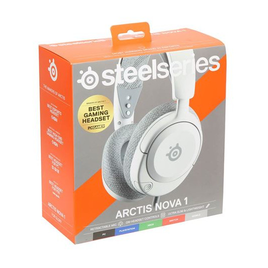  Žaidimų ausinės SteelSeries Arctis Nova 1 - White 61607 