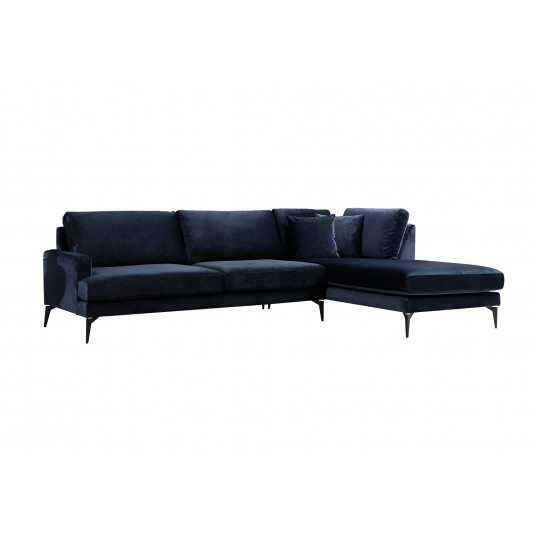 Kampinė sofa Hanah Home Papira Corner Right - Tamsiai mėlyna