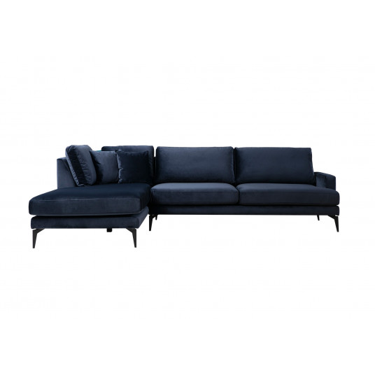 Kampinė sofa Hanah Home Papira Corner Left - Tamsiai mėlyna