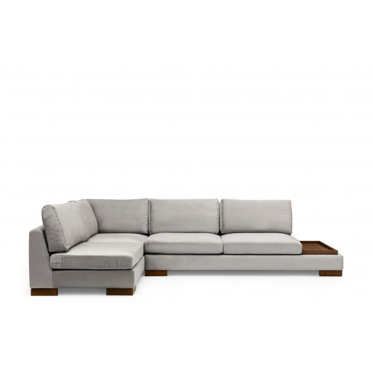 Kampinė sofa Hanah Home Tulip Corner Left With Pouf - Šviesiai pilka