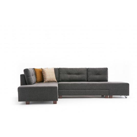 Kampinė sofa-lova Hanah Home Manama Corner Sofa Bed Left - Antracitas