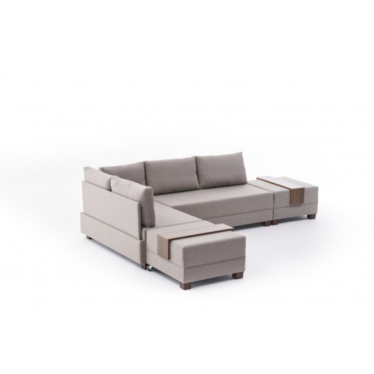 Kampinė sofa-lova Hanah Home Fly Left - Kremas