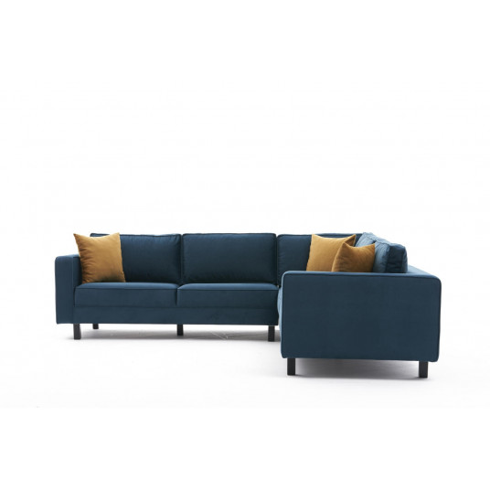 Kampinė sofa Hanah Home Kale Velvet - Naftos žalia
