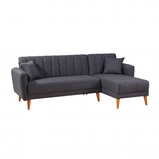 Kampinė sofa-lova Hanah Home Aqua - Tamsiai pilka