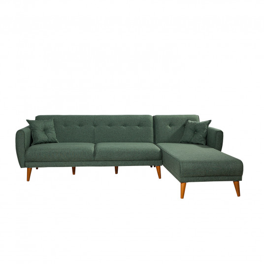 Kampinė sofa-lova Hanah Home Aria Corner - Žalias