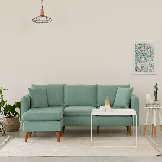 Kampinė sofa Hanah Home Sofia Kose Left - Jūros žalia