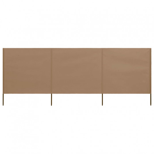 Uždanga nuo vėjo, 3 plokštės, taupe spalvos, 400x80cm, audinys