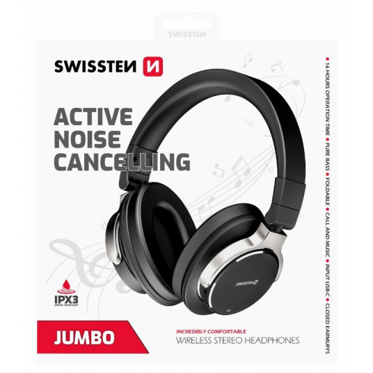 Swissten Jumbo ANC Wireless Stereo Bluetooth Headphones