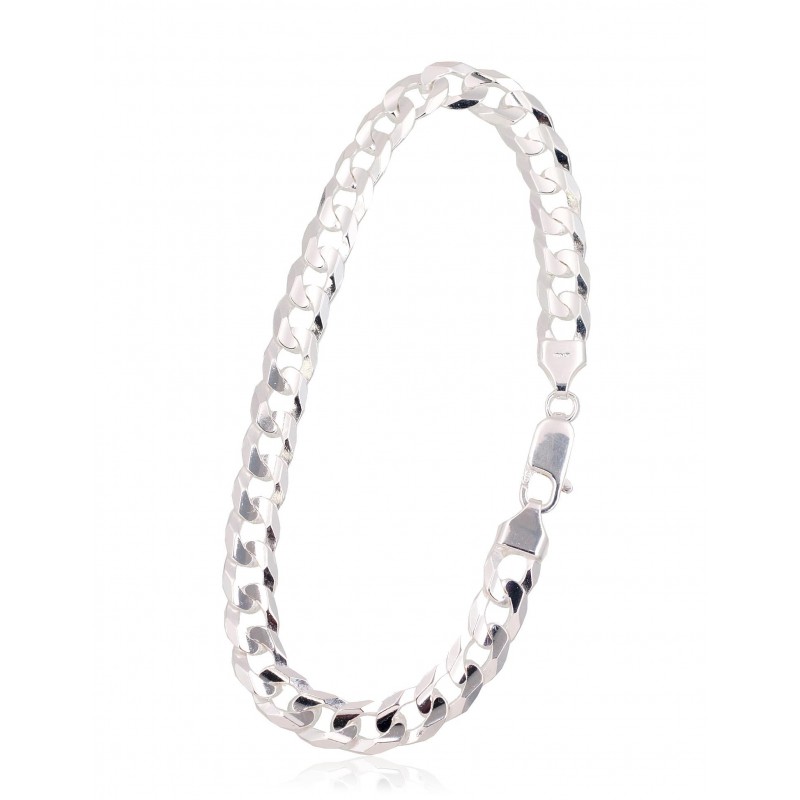 Sidabrinė grandinėlė Curb 6.9 mm , briaunų apdirbimas deimantu