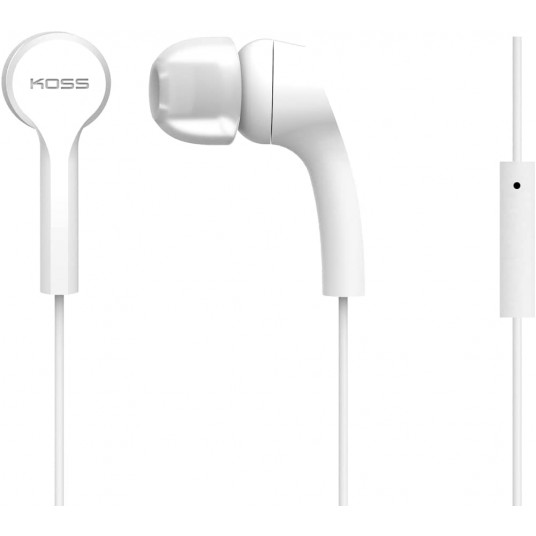  Koss KEB9iW SBS Headphones, In-Ear, Wired, Microphone, White 