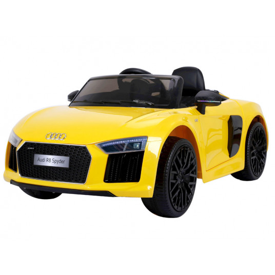 Vienvietis elektromobilis Audi R8, geltonas