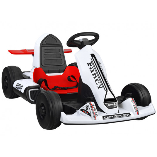 Vaikiškas vienvietis elektrinis kartingas - Fancy Speed 8, baltas