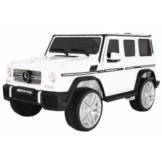 Vaikiškas elektromobilis Mercedes G65 AMG, baltas lakuotas
