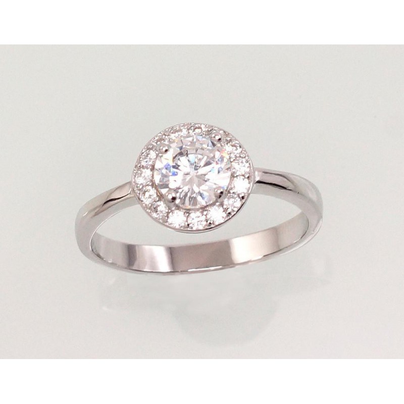 Sidabrinis žiedas. Akmuo: Cirkonai. Sidabras: 925°. 2101469(PRh-Gr)_CZ