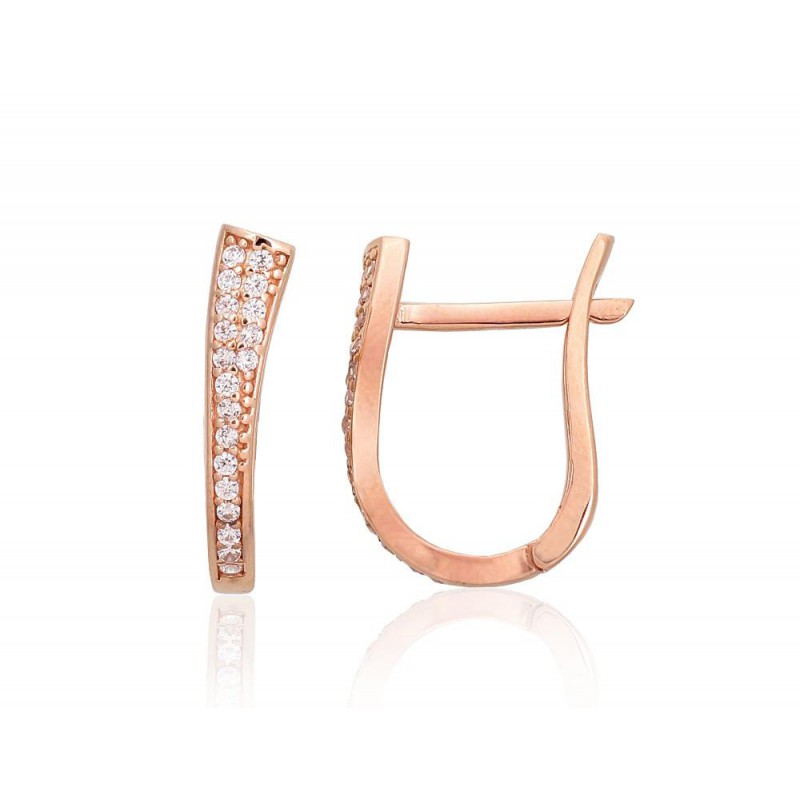 Auksiniai auskarai angli6ku užsegimu, Raudonas Auksas,Raudonas Auksas,Raudonas Auksas,Raudonas Auksas, Cirkonai,Cirkonai,Cirkona