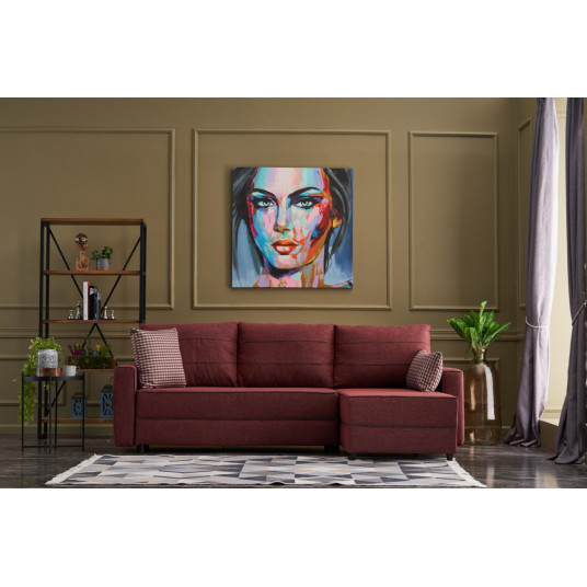  Kampinė sofa - lova Ece dešinė raudona 