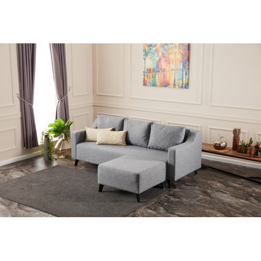 Kampinė sofa - lova Doga pilka