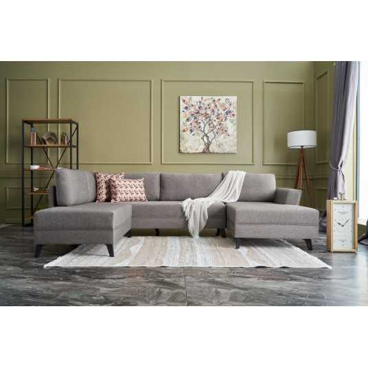Kampinė sofa - lova Eris ruda