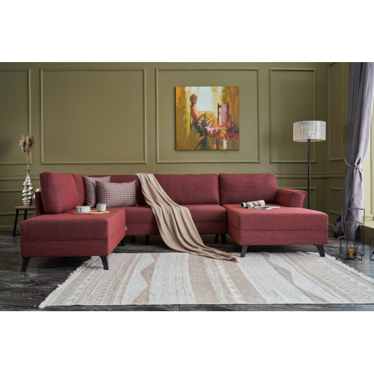 Kampinė sofa - lova Eris raudona
