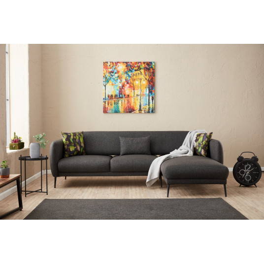 Kampinė sofa - lova Venus R antracito