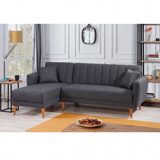 Kampinė sofa - lova Aqua Kose kairė pilka
