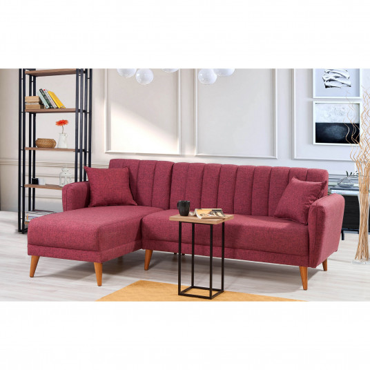 Kampinė sofa - lova Aqua Kose kairė raudona
