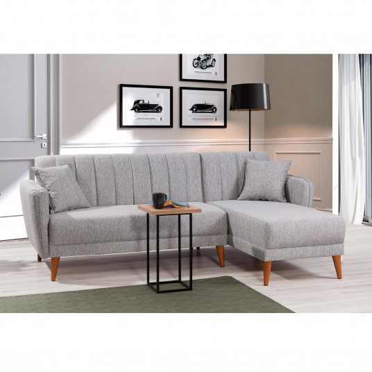 Kampinė sofa - lova Aqua Kose dešinė pilka