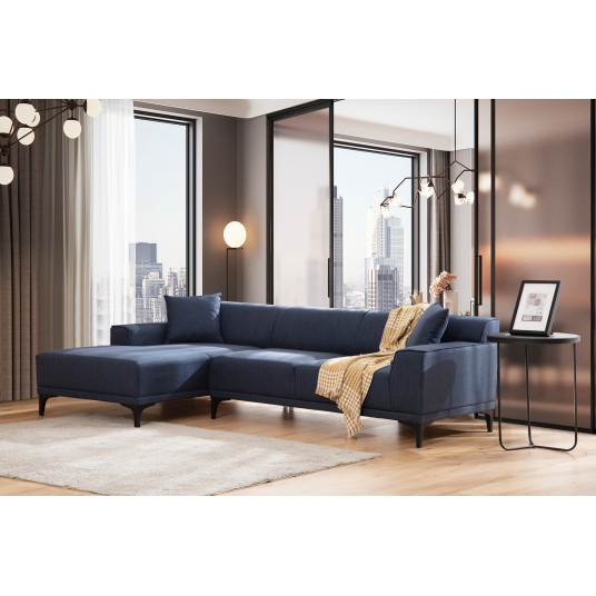 Kampinė sofa Petra L mėlyna