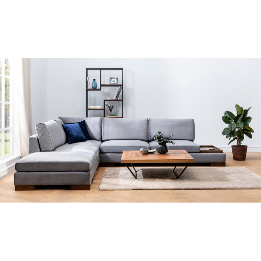 Kampinė sofa Tulip kairė pilka