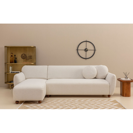 Kampinė sofa Eddy kairė balta
