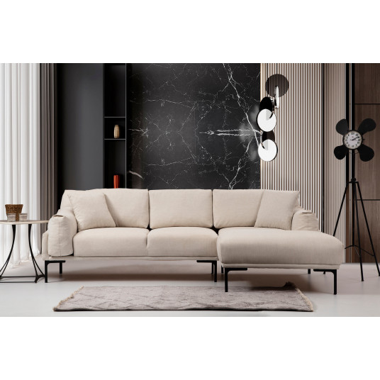  Kampinė sofa Leo dešinė kreminė 