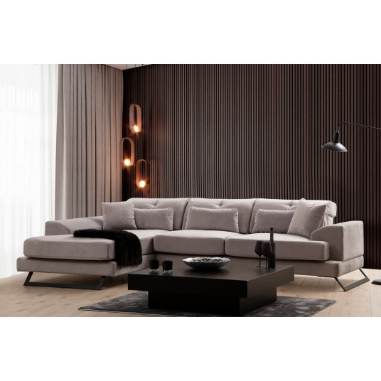 Kampinė sofa Frido kairė pilka